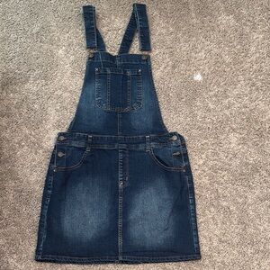 Wallflower Blue Denim Mini Dress Overalls
